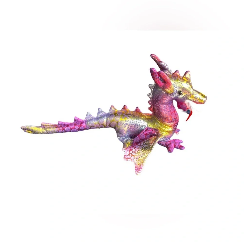 Sand Filled Dragon And Lizard Shiny Metallic Weighted Plush 1990s Vintage